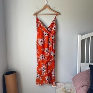 Bardot Women's Orange Floral Poppy Dress Size Medium M